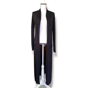 Revolve FRAME Long Line Duster Cardigan Fits Sz XS/S  Black Fitted Long Sleeves